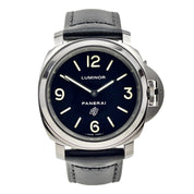 Panerai Luminor Base Logo Manual Wind 44mm Steel Mens Strap Watch PAM00000