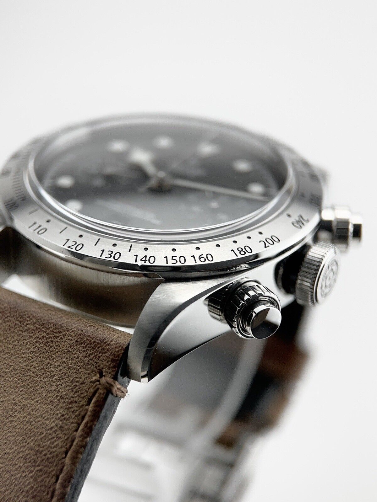 Tudor Black Bay Heritage Chronograph Black Stainless Leather Ref 41mm 79350