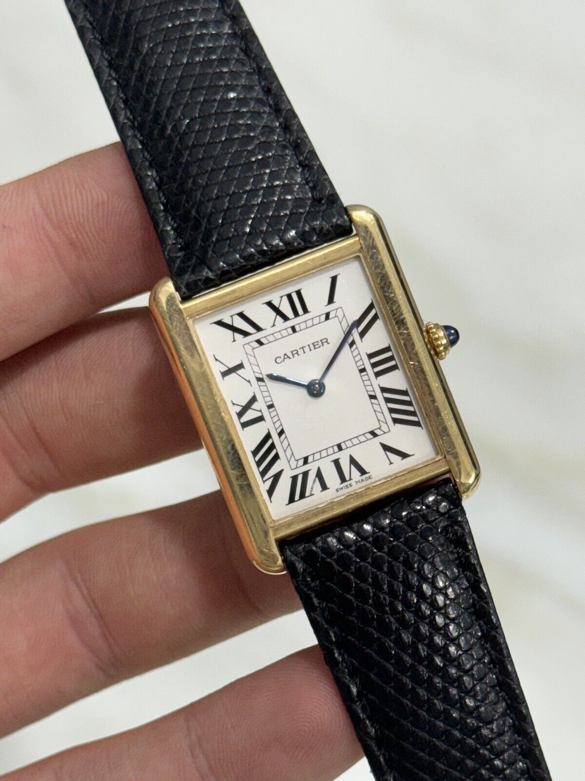 Cartier 3167 Tank Solo 18k Yellow Gold Men's Quartz Watch