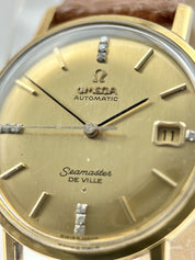 Omega Seamaster DeVille Factory Diamond Dial 35mm Solid Gold Men’s Watch