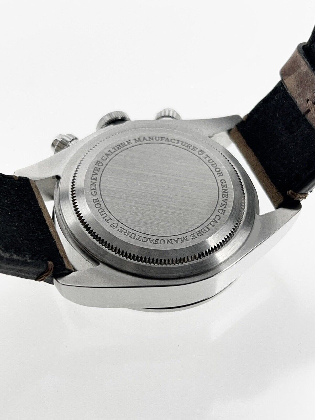 Tudor Black Bay Heritage Chronograph Black Stainless Leather Ref 41mm 79350