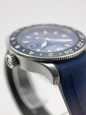 Montblac 1858 GMT Steel & Titanium Blue 42mm Automatic Men’s Watch 1858