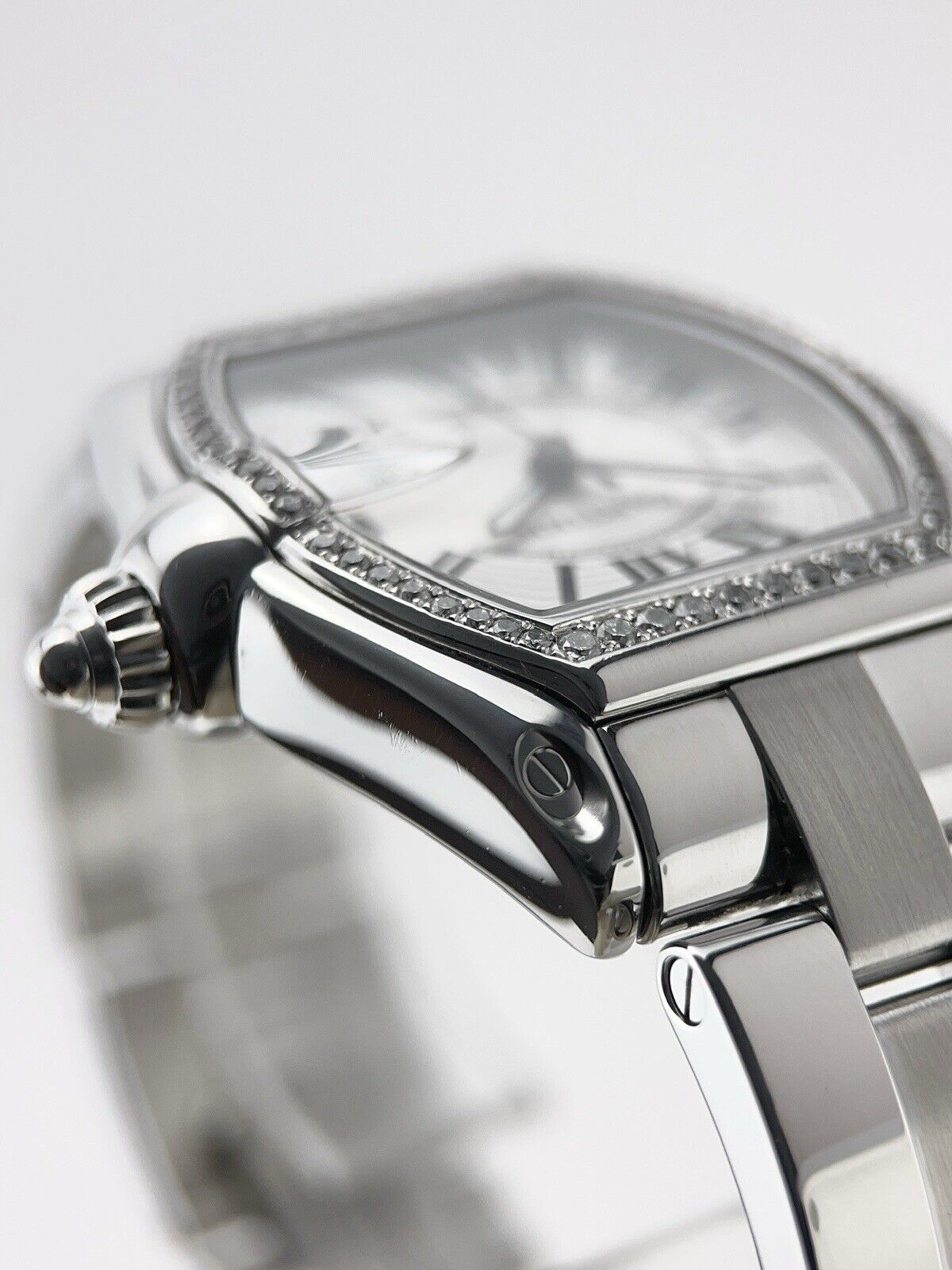 Cartier Roadster Stainless Steel 37mm Automatic Men’s Watch 2510 AM Diamonds