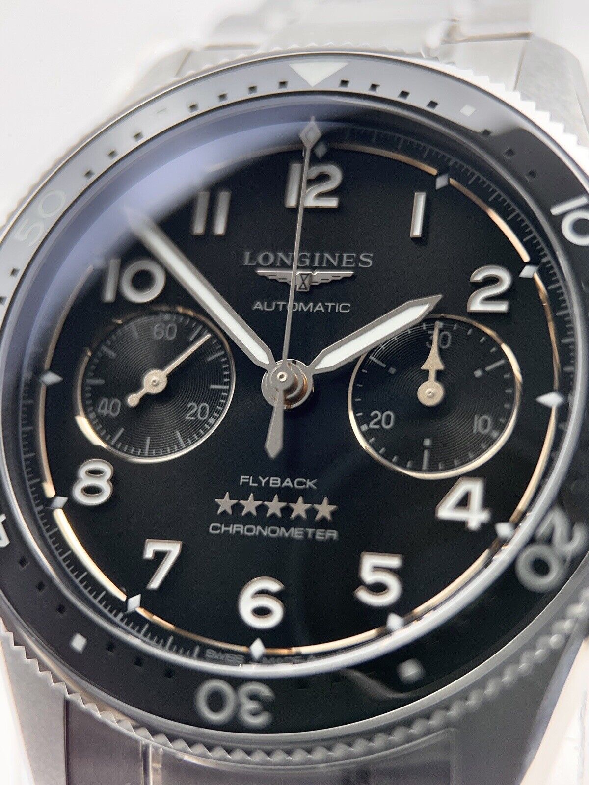 Longines Spirit Flyback Automatic 42mm Black Dial Ref L3.821.4 Box And Papers