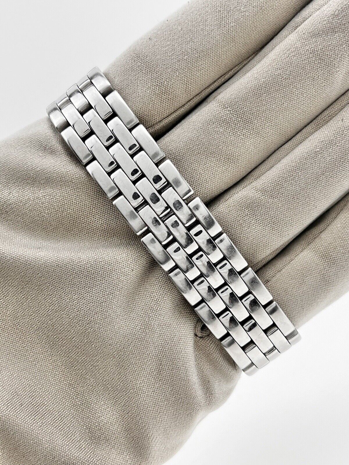 Cartier Panthere Mid Size Stainless Steel Silver Roman Dial Quartz Watch 1310