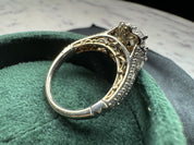 Enchanted Disney Belle Diamond Double Frame Engegment Ring 14k Two Tone 1.25 CTW