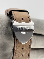 Tudor Black Bay Heritage Chronograph Black Stainless Leather Ref 41mm 79350
