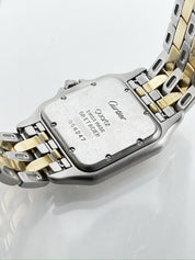 Cartier Panthere Two Row Quartz 27mm Silver Dial 18k Yellow Gold Ref-W25028B6