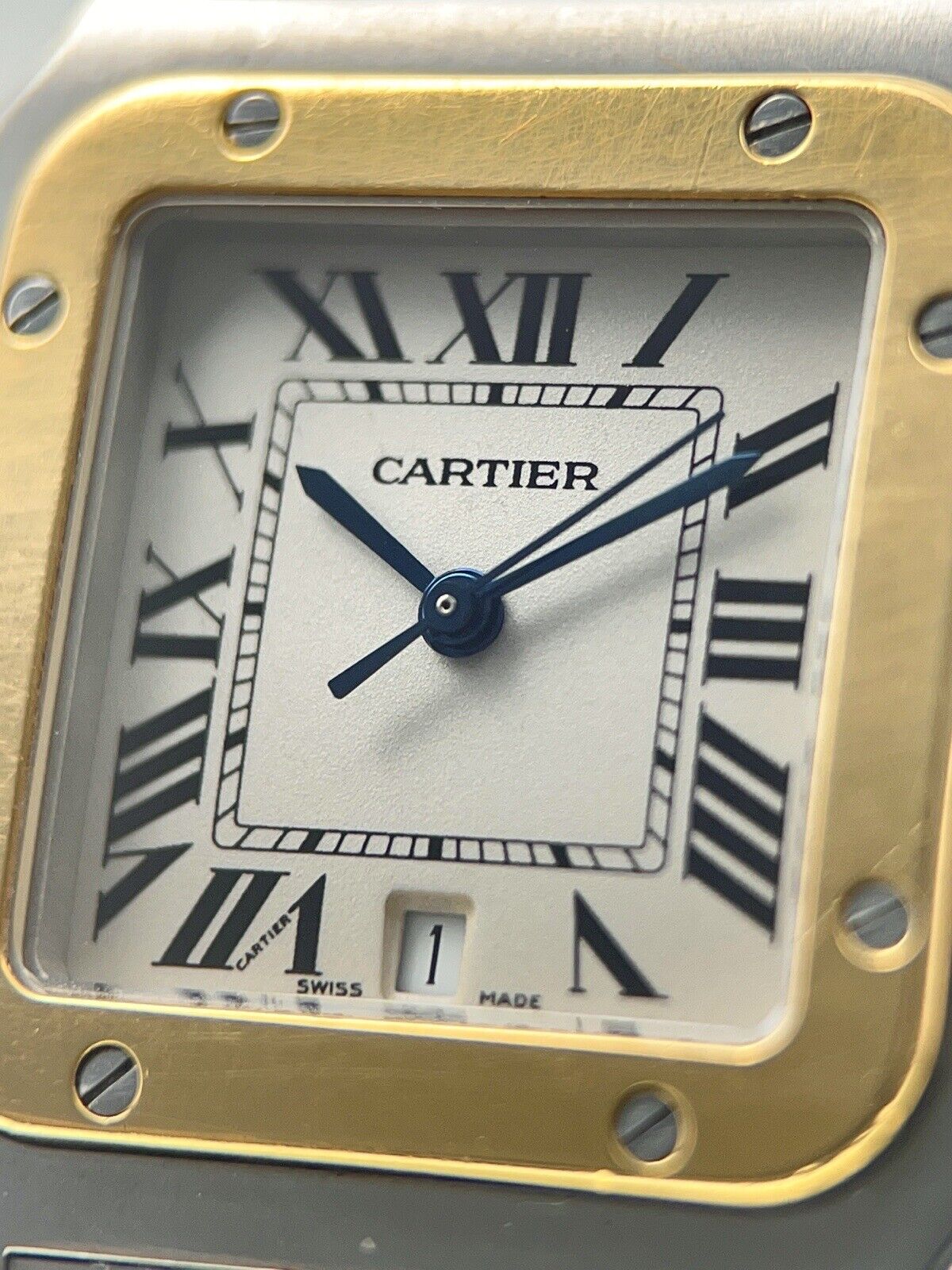 Cartier Santos Galbee Steel & Gold 29x41mm Quartz Movement Watch 187901