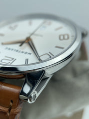 Montblanc Time Walker 7210 Automatic Ivory Dial Date Brown Leather Men's Watch