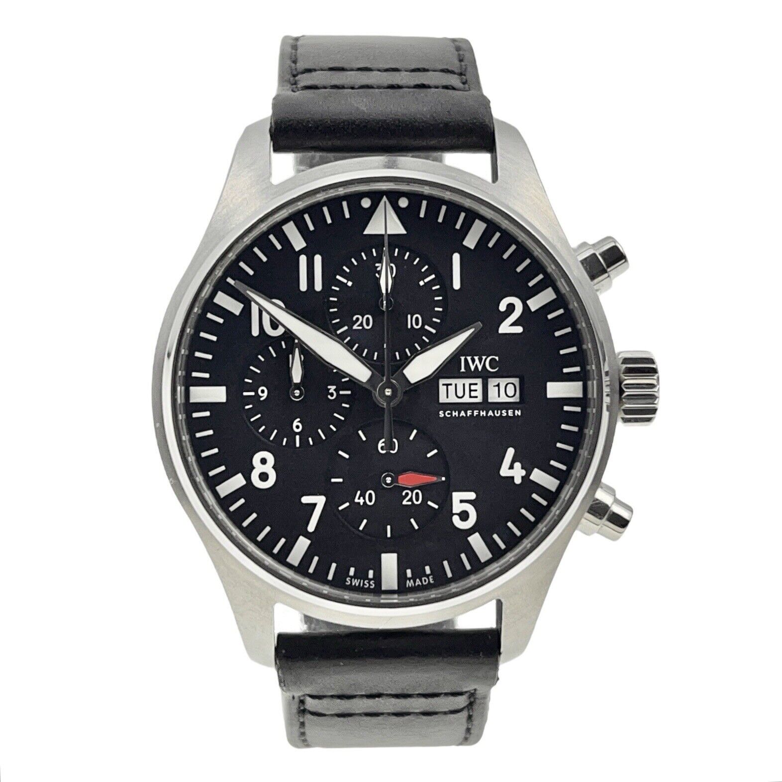 IWC Pilot Chronograph Stainless Steel Black 43mm Automatic Men’s Watch IW378001