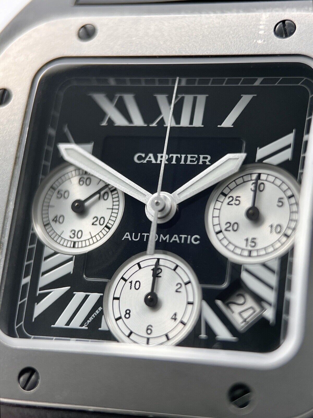 2010 Cartier Santos 100 Automatic Chronograph 47x55mm Titanium -  Box & Papers