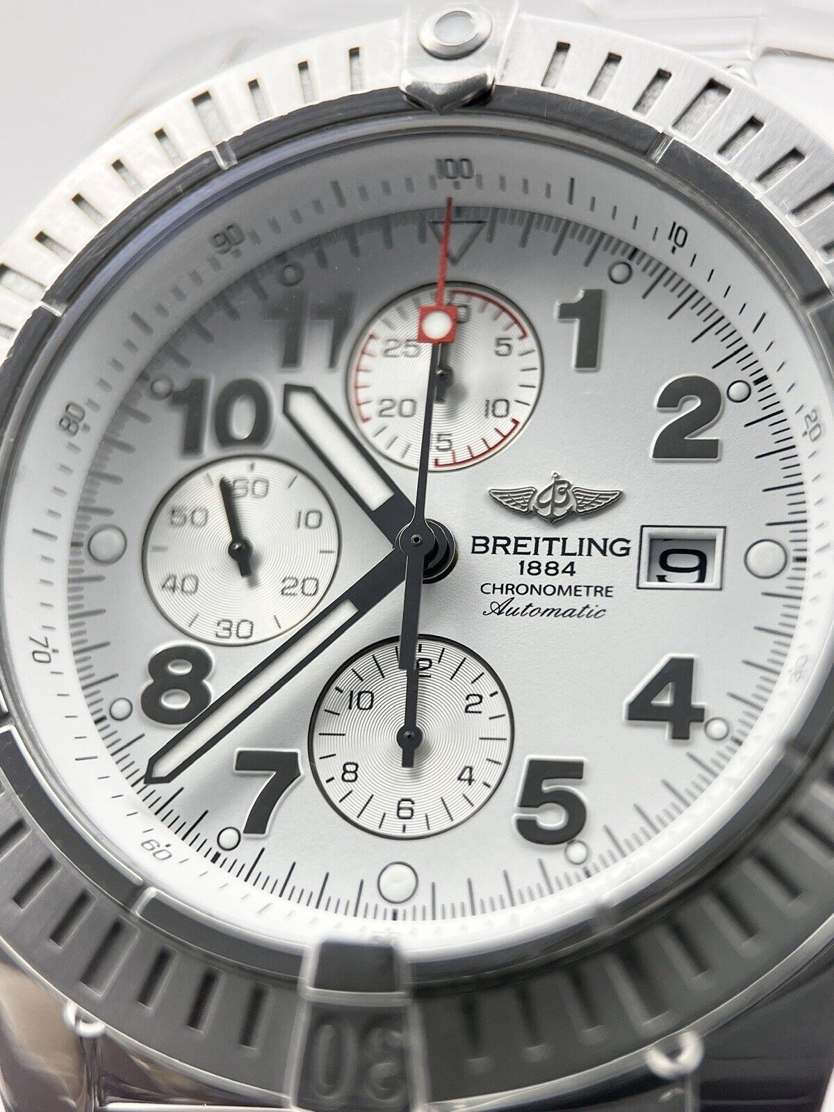 2006 Breitling Super Avenger Automatic 48mm Silver Dial A13370 Box & Papers