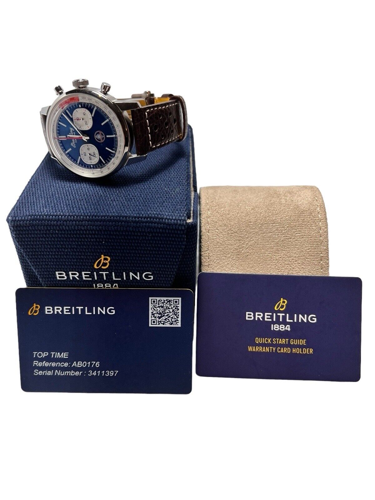 NEW Breitling Top Time Chronograph Shelby Cobra Stainless Blue 41mm Automatic