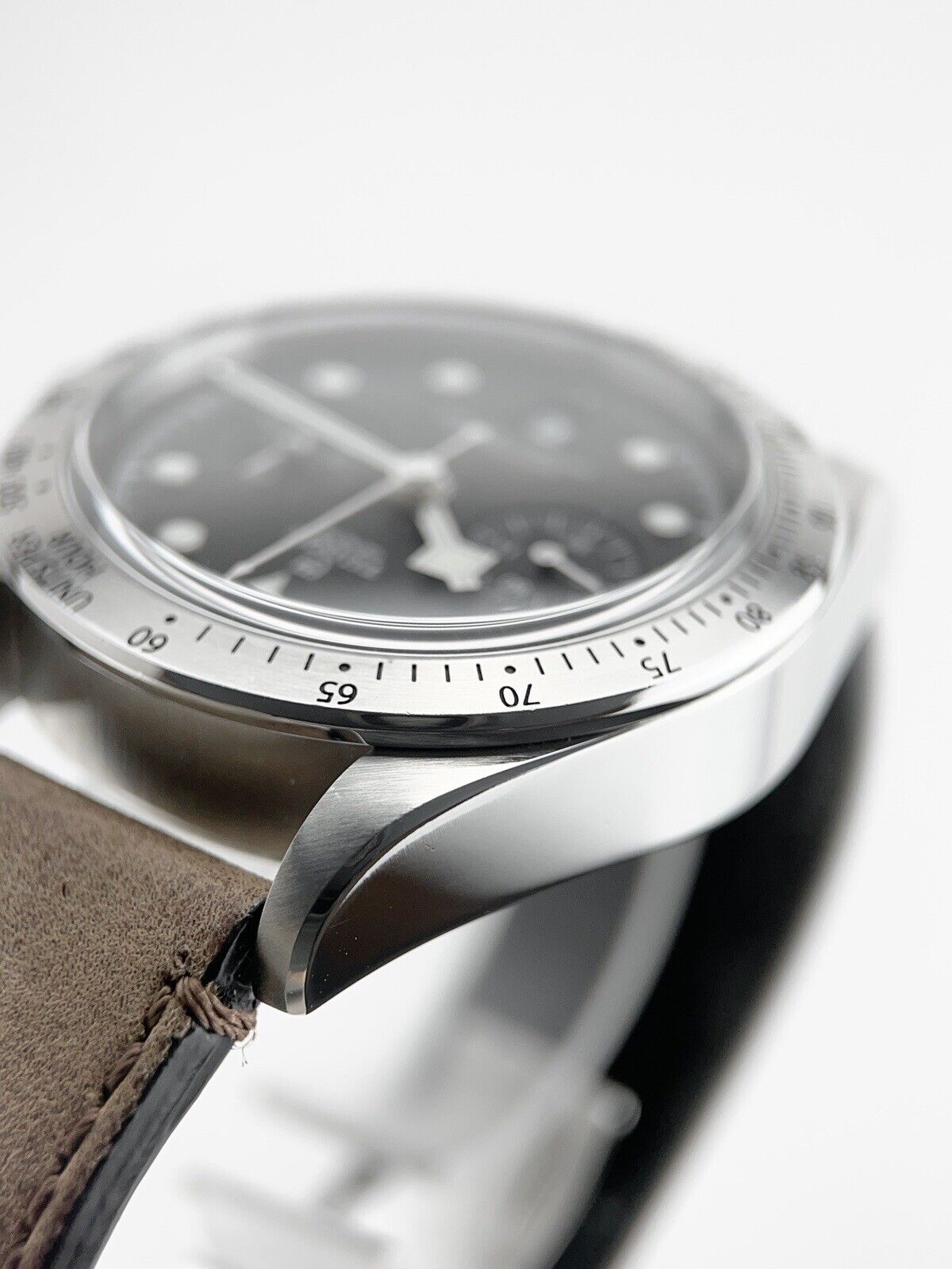 Tudor Black Bay Heritage Chronograph Black Stainless Leather Ref 41mm 79350