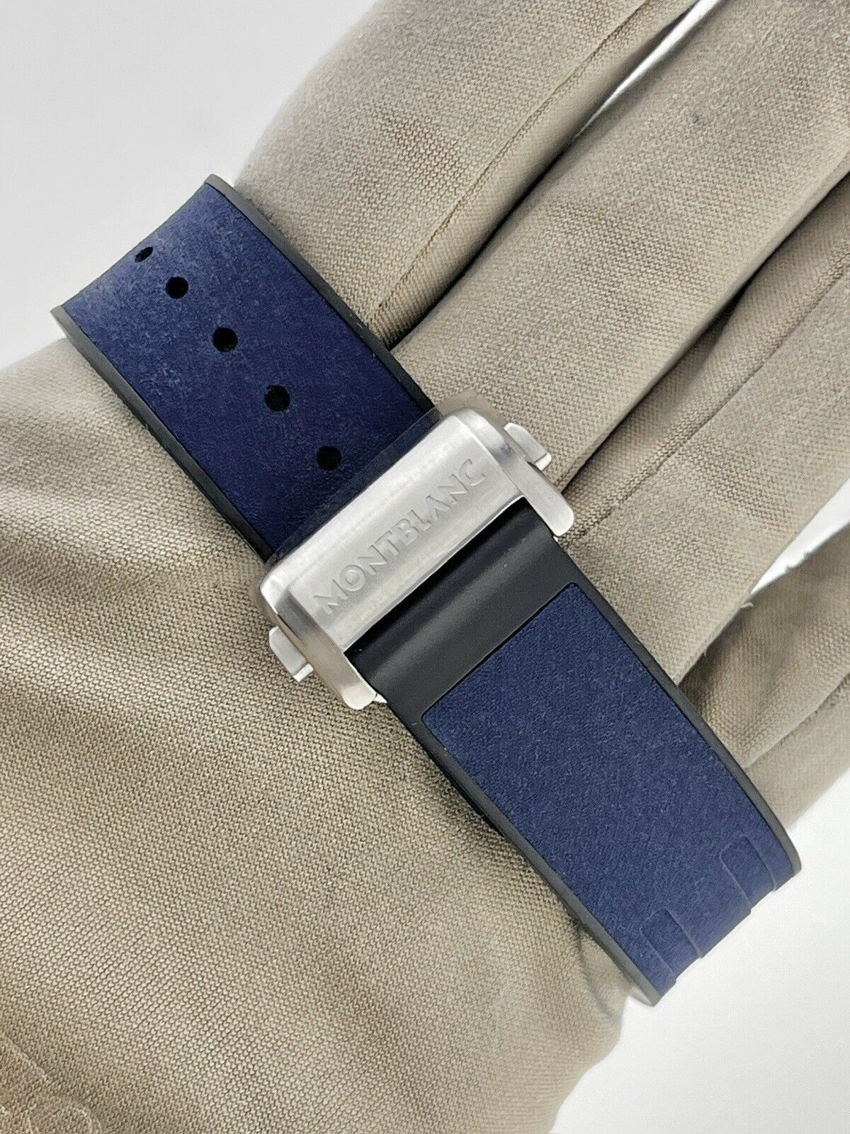 Montblac 1858 GMT Steel & Titanium Blue 42mm Automatic Men’s Watch 1858