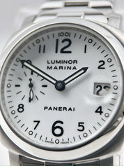 Panerai Luminor Automatic Steel Watch 40mm White Dial PAM00051 - Box & Papers
