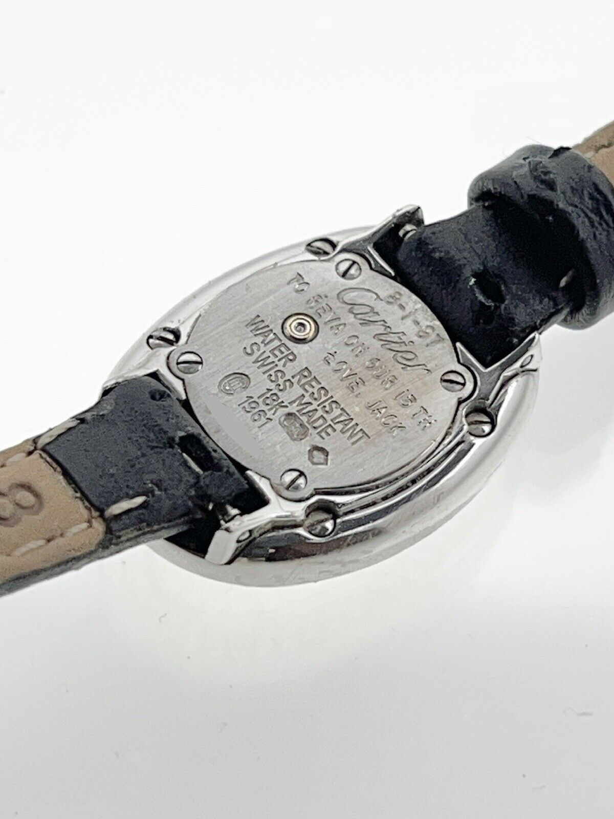 Cartier Baignoire Factory Diamonds Ref 1961 Quartz Movement 18k White Gold