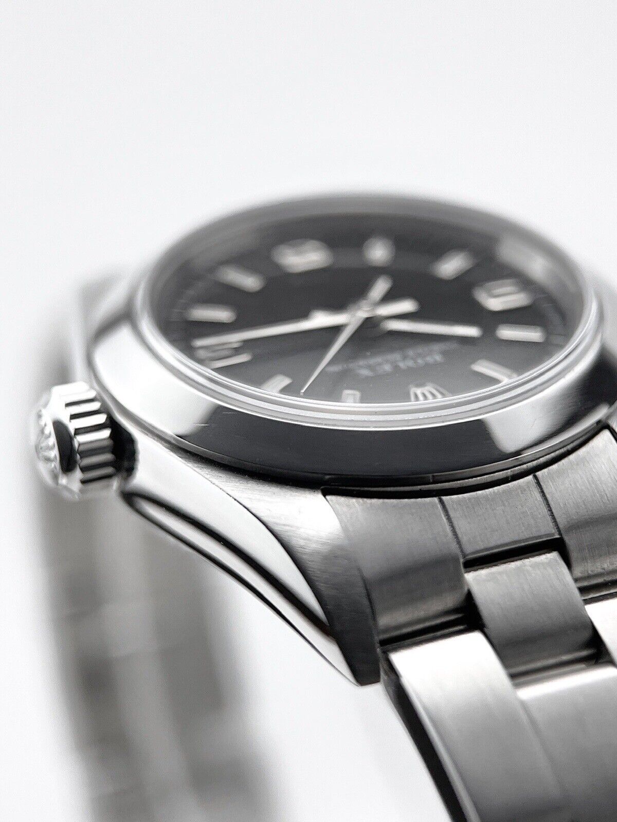 Rolex Oyster Perpetual 76080 Stainless Steel 24mm Watch Black Dial Automatic