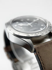 Tudor Black Bay Heritage Chronograph Black Stainless Leather Ref 41mm 79350