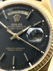 Rolex President Ref. 1803 Day Date 36mm Automatic Matte Black Dial 18k Gold