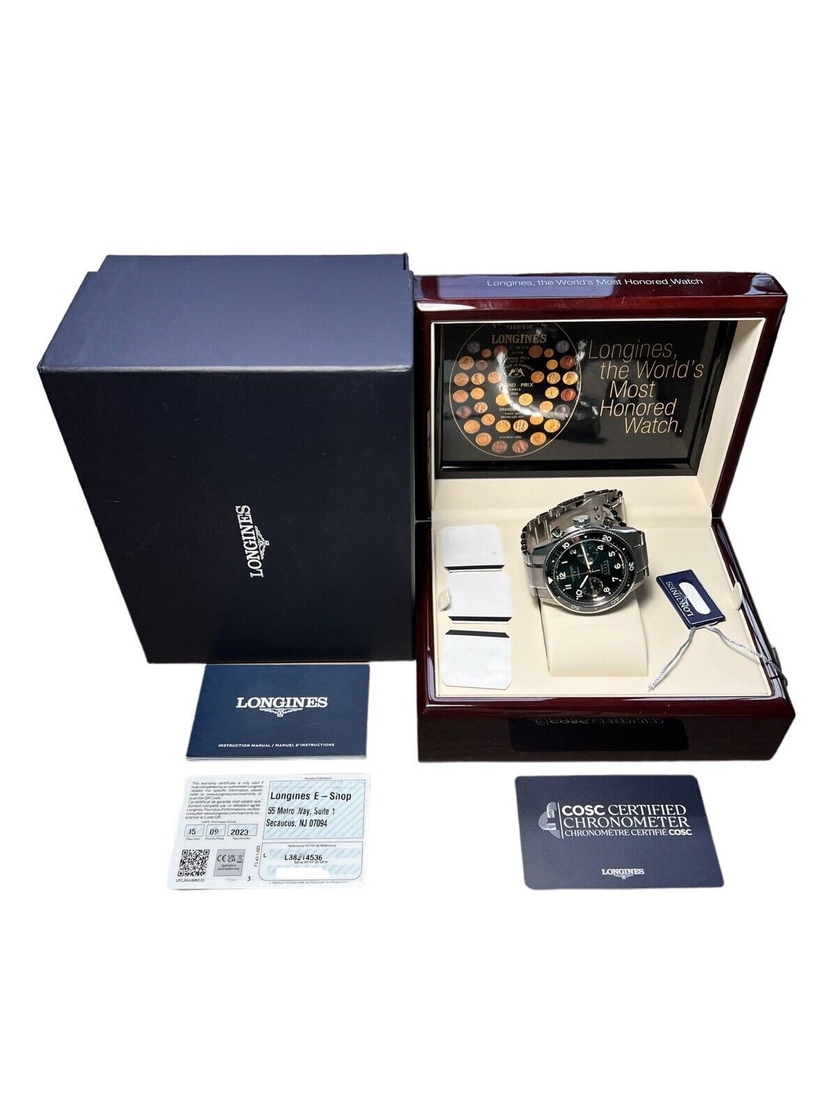 Longines Spirit Flyback Automatic 42mm Black Dial Ref L3.821.4 Box And Papers