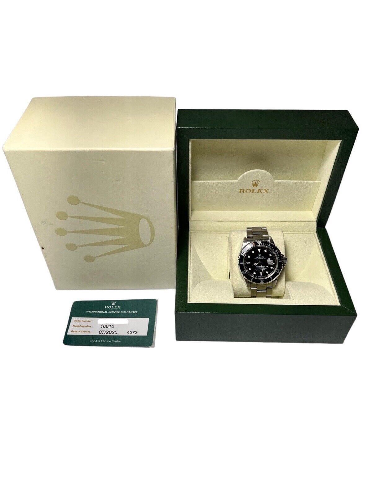 Rolex Submariner Date Automatic 40mm Black Dial Watch 16610 Box And RSC Card
