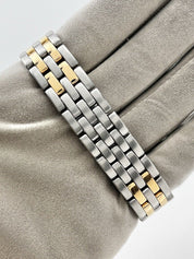 Cartier Panthere Two Row Quartz 27mm Silver Dial 18k Yellow Gold Ref-W25028B6