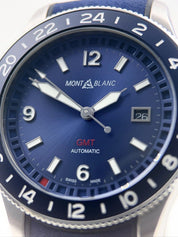 Montblac 1858 GMT Steel & Titanium Blue 42mm Automatic Men’s Watch 1858