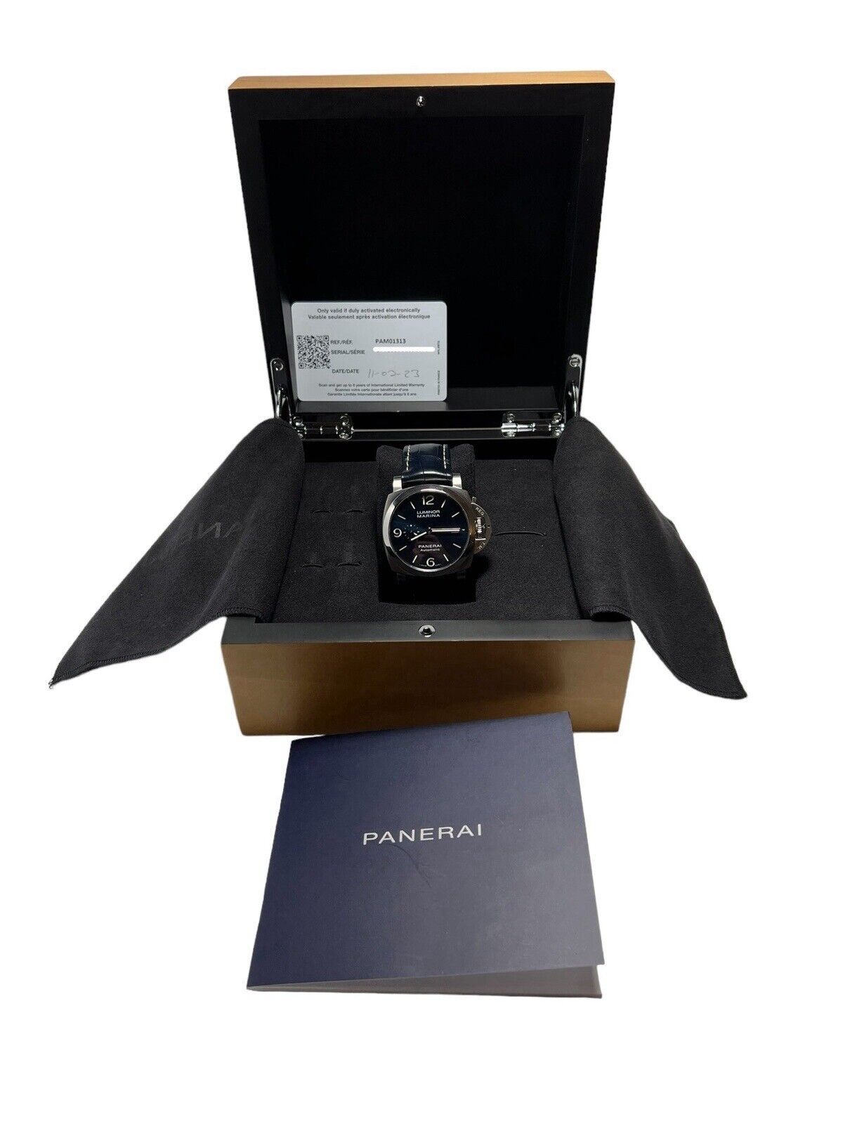 2023 Panerai Luminor Marina Automatic 44mm Blue Dial PAM01313 - Box And Papers