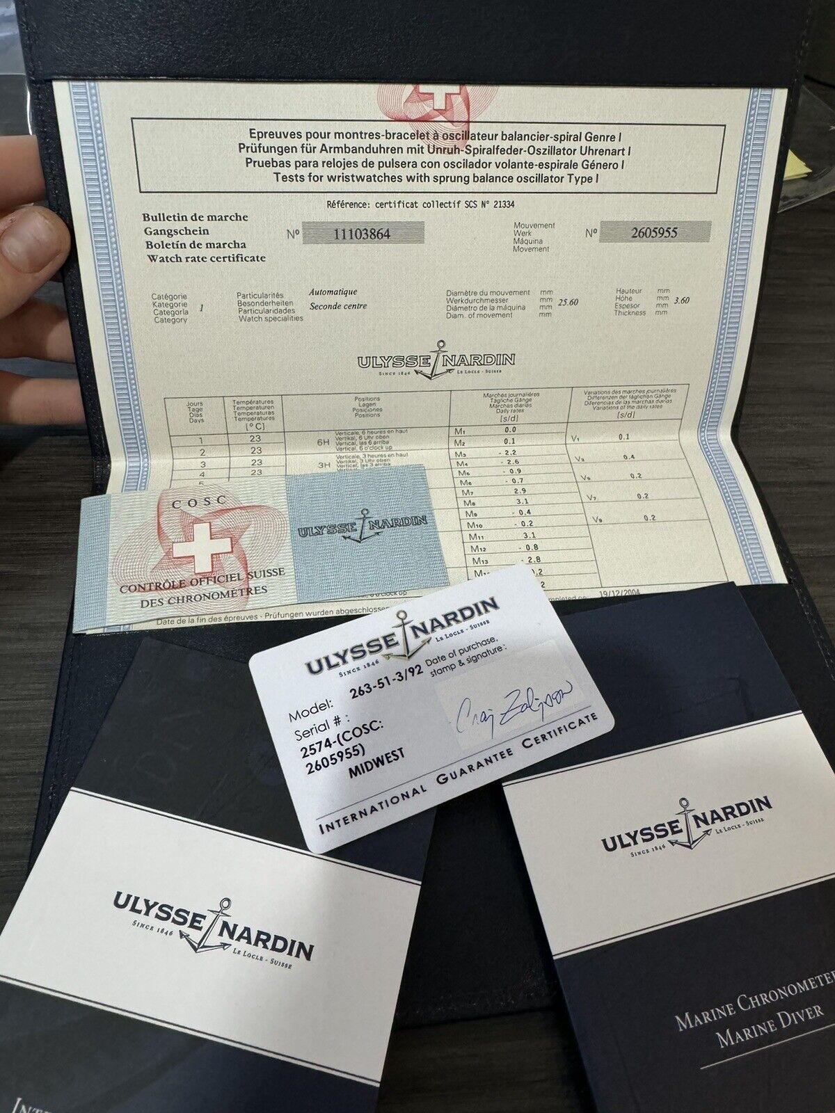 Ulysse Nardin Marine Maxi Mens Sports Watch 263-51 W/ Papers — AS IS