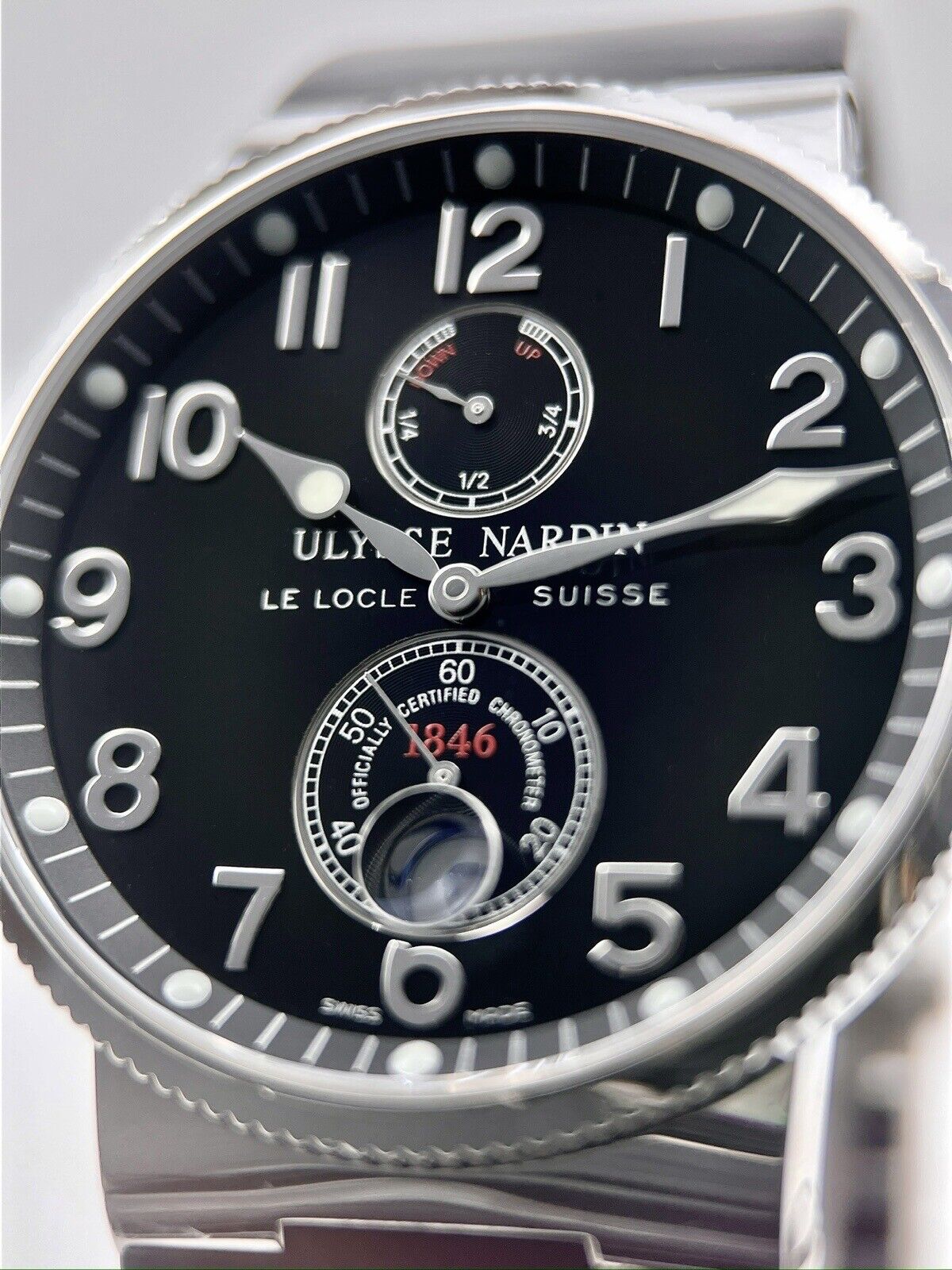 Ulysse Nardin Marine Chronograph 41mm Automatic Watch Black Dial 263-66