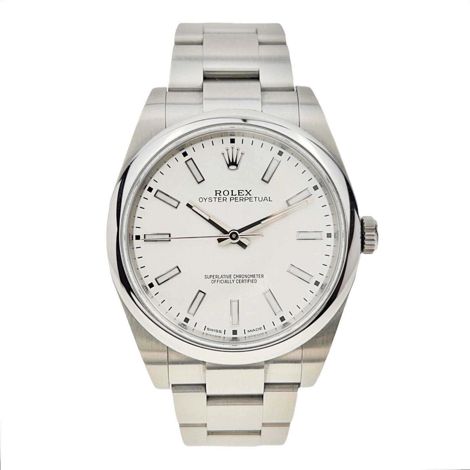 Rolex Oyster Perpetual 39 Steel White Automatic Men’s Watch 114300 - Box/Papers