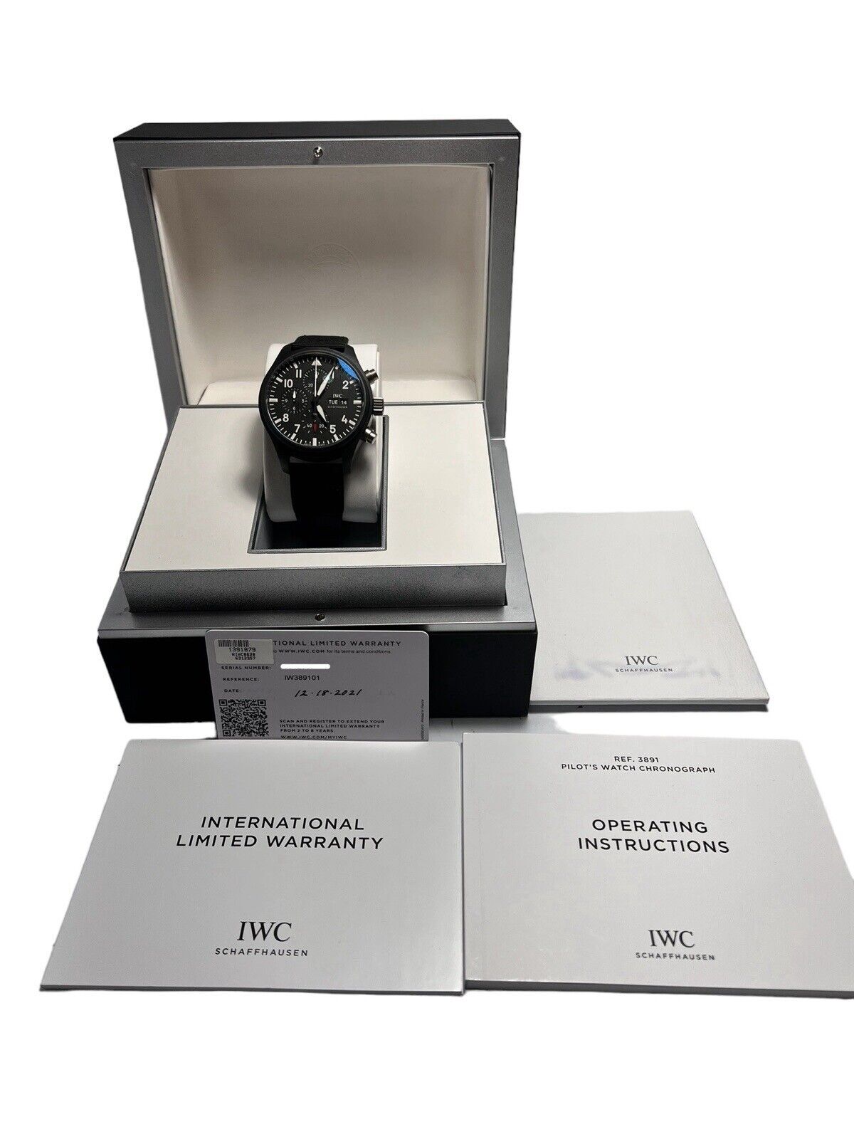 IWC Pilot Chronograph Top Gun Ceramic Black 45mm Automatic Men's