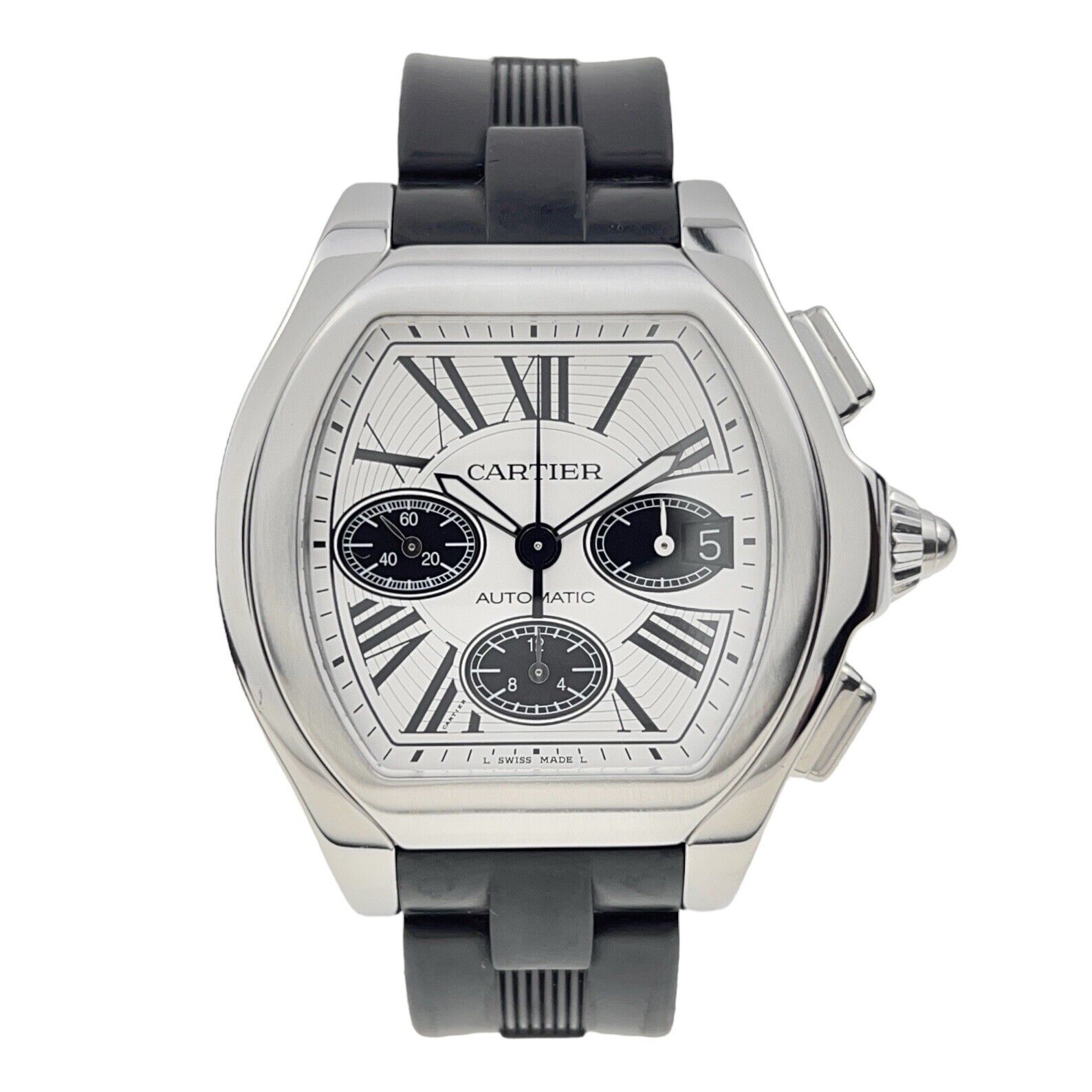 Cartier Roadster Stainless Steel Silver Dial 44mm Automatic Men’s Watch 3405