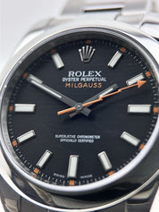 2010 Rolex Milgauss Automatic 40mm Black Dial 116400 Watch  - Box And Papers