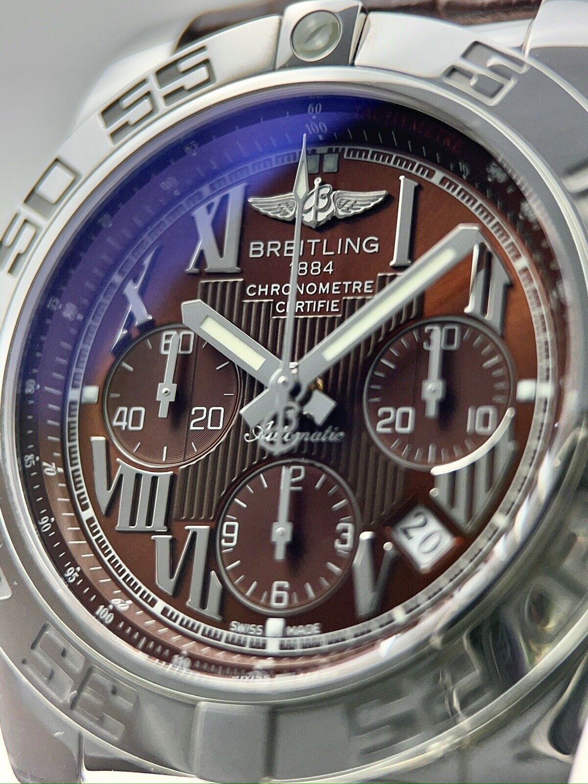 Breitling Chronomat 44 Stainless Brown 44mm Automatic Men’s Watch AB0110