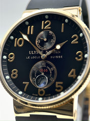 Ulysse Nardin Marine Chronometer 18k Rose Gold Black 41mm Automatic Men’s Watch