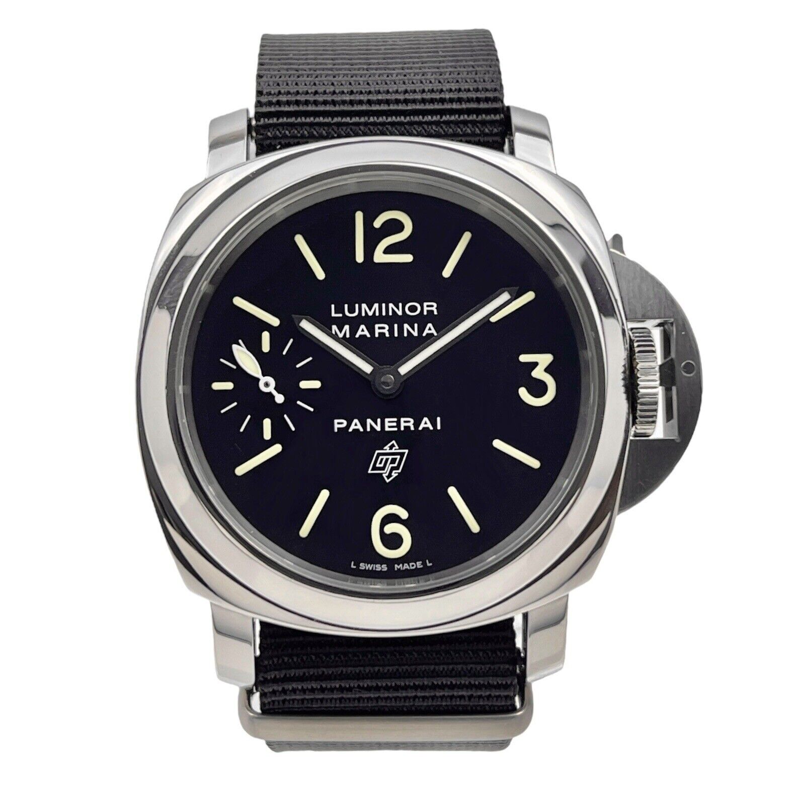 Panerai Luminor Base Logo 44mm Steel Mens Watch PAM01005 Manual Wind
