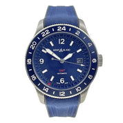 Montblac 1858 GMT Steel & Titanium Blue 42mm Automatic Men’s Watch 1858