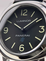 Panerai Luminor Base Logo Stainless Steel Black 44mm Manual Wind Watch PAM00733