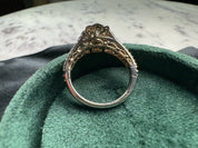 Enchanted Disney Belle Diamond Double Frame Engegment Ring 14k Two Tone 1.25 CTW