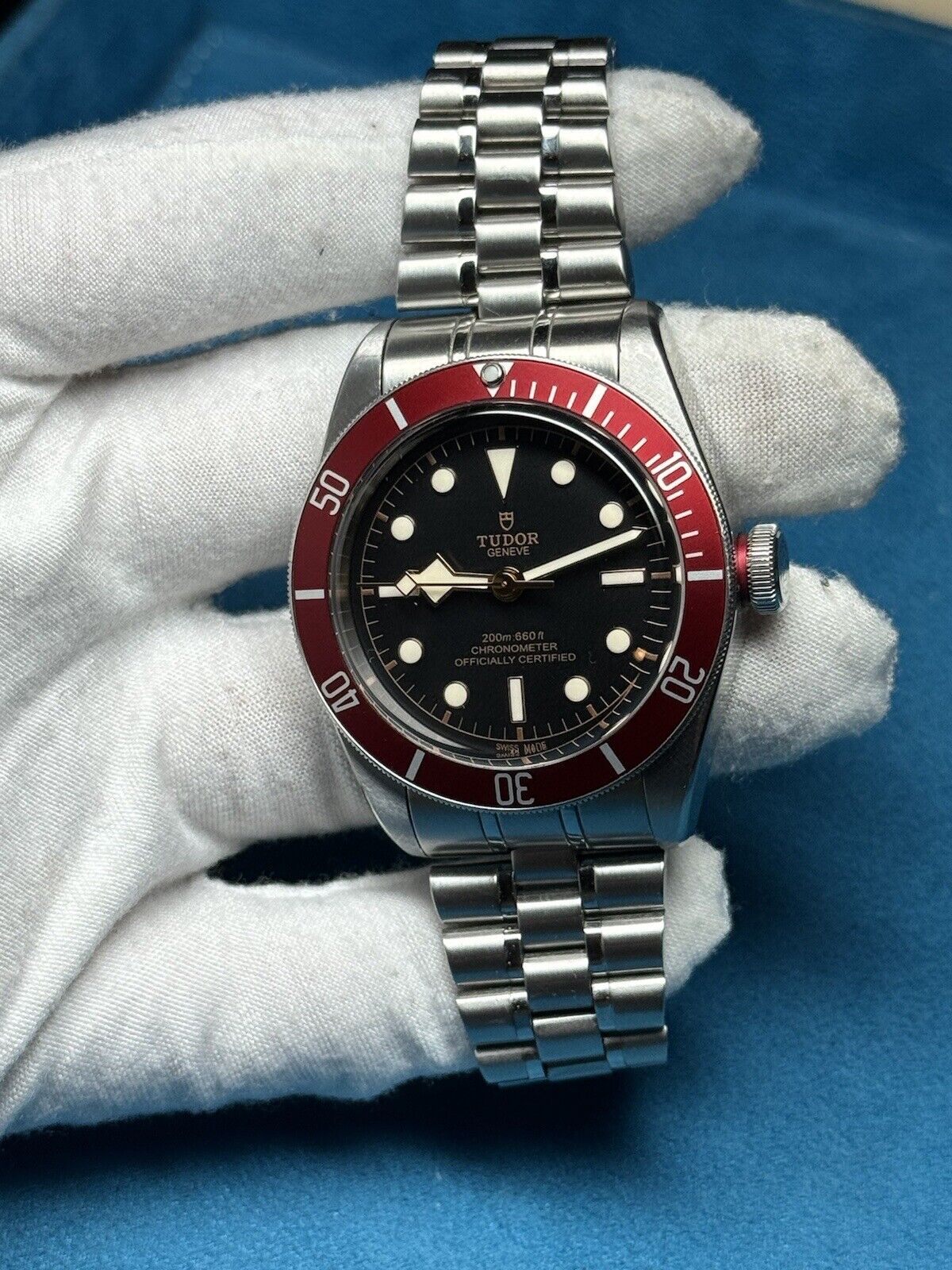 Tudor Black Bay Heritage Stainless Steel Red 41mm Watch 79230R