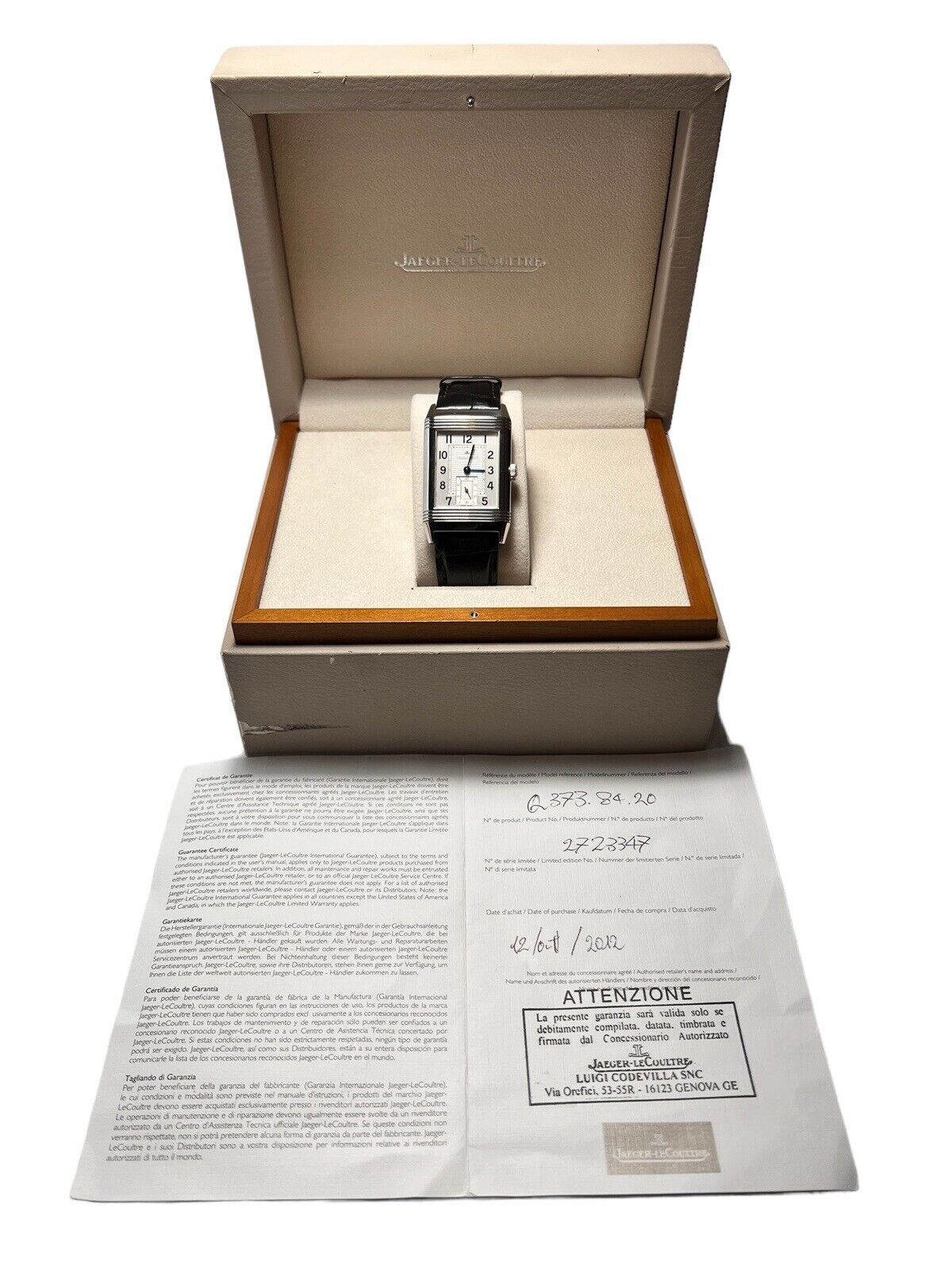 Jaeger-LeCoultre Stainless Steel White 30x48mm Manual Wind Men’s Watch 273.8.04