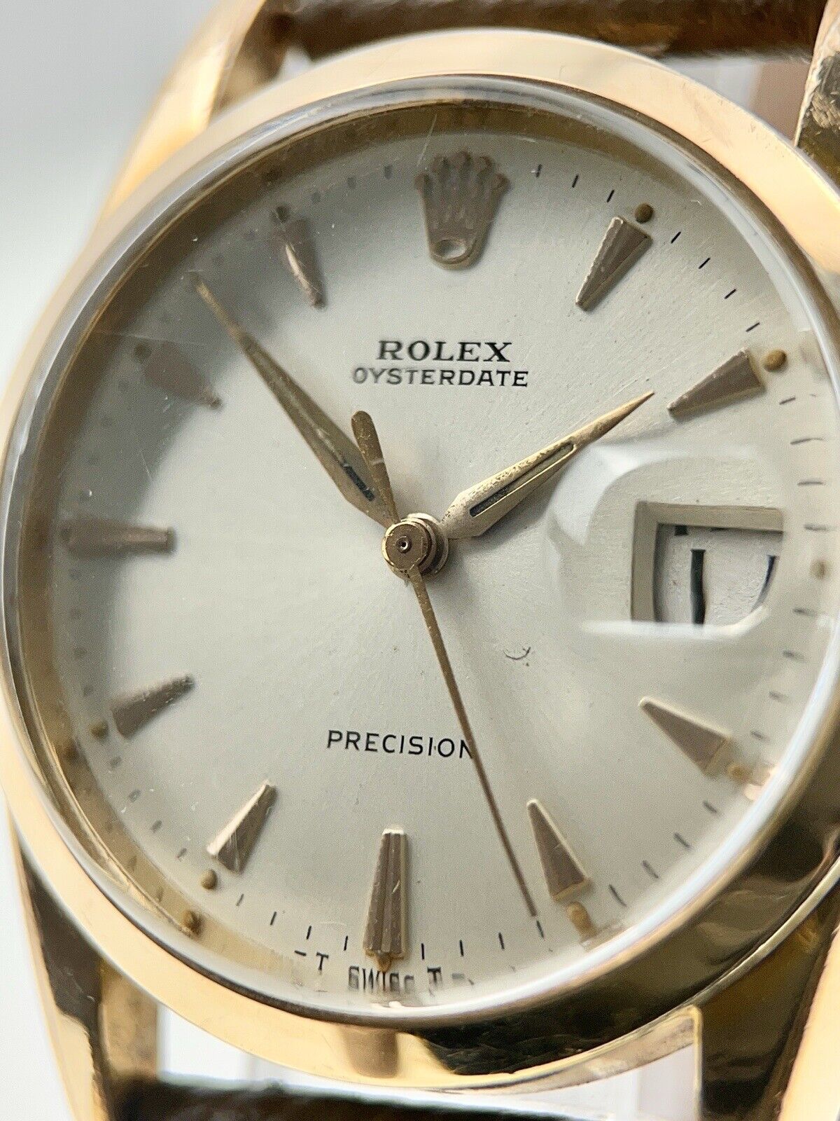 Rolex Oysterdate Precision Stainless Steel 34mm Manual Wind Watch 6694
