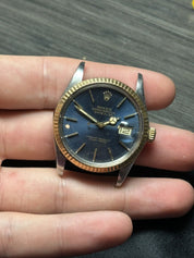 Rolex Datejust 16013 Two Tone Quickset Watch Blue Dial - AS IS