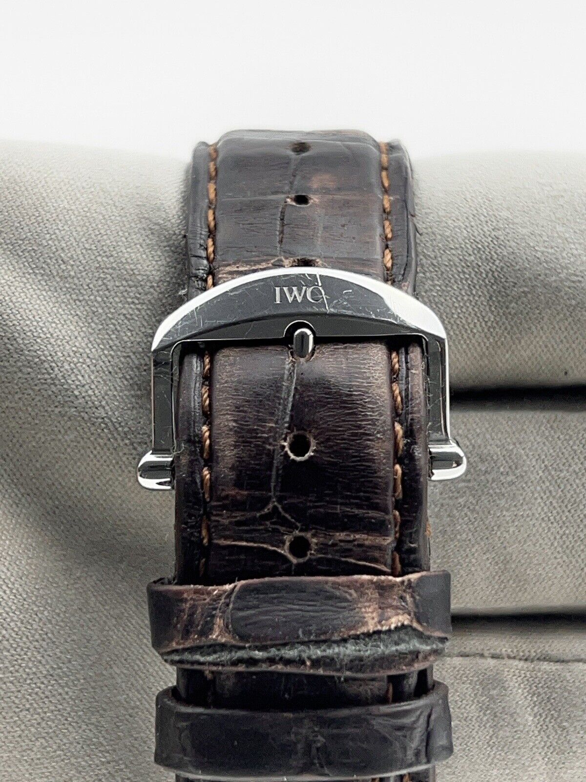 IWC Portofino Chronograph IW391007 Automatic Silver Dial Leather Mens Watch 42mm
