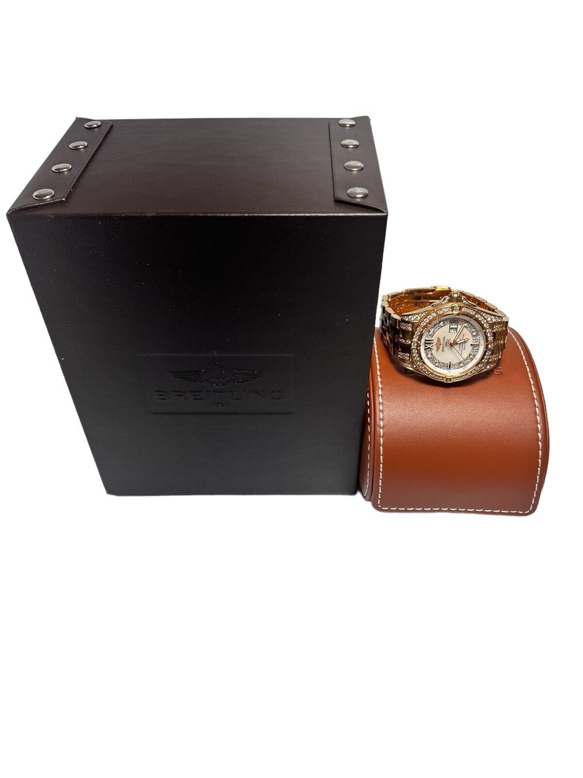 Breitling Cockpit 18k Yellow Gold 41mm Automatic Men’s Watch Factory Diamonds