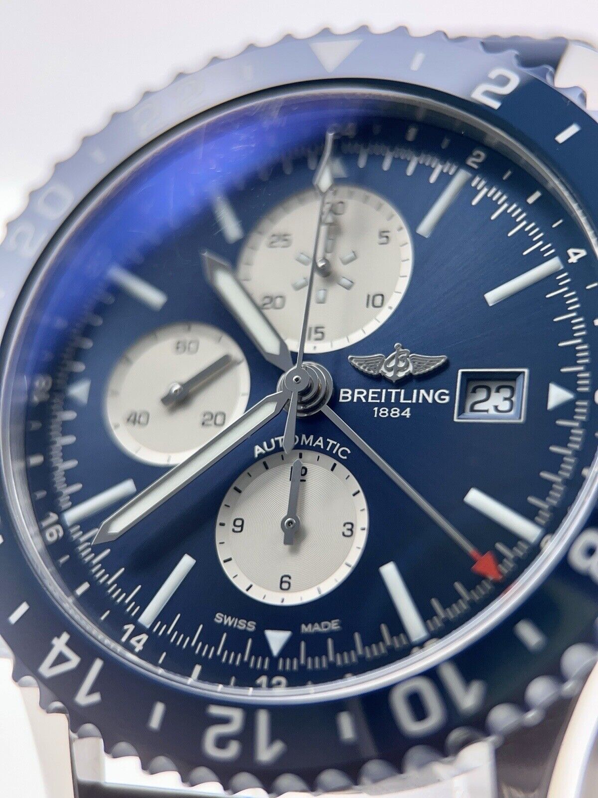 Breitling Chronoliner Automatic 46mm Blue Dial Y24310 Watch - Box And Papers