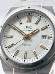 IWC Ingenieur Automatic Watch 40mm White Dial Gold Hands IW323906 W/ Box